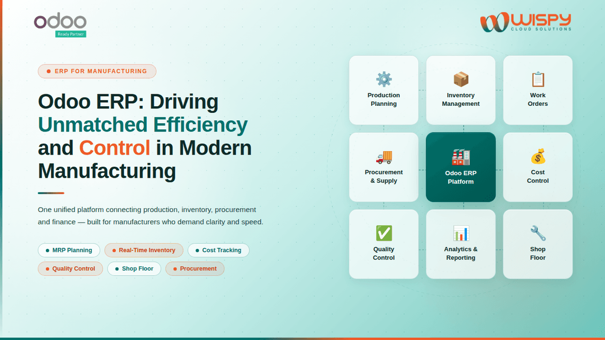 How Odoo ERP Helps Manufacturing Businesses Improve Efficiency and Control